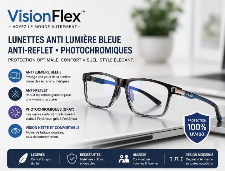 VisionFlex™ – Lunettes Photo Gray Intelligentes